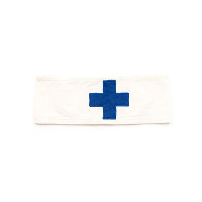 Páska na rukáv ČSLA zdravotník bílá s modrým křížem použitá