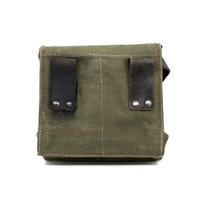 Taška MUSETTE plátěná s koženými doplňky a popruhem francouzská použitá Armáda Francouzská 91374615G 2