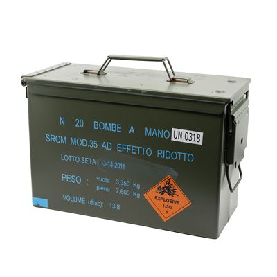 Bedna italská na munici kovová BMI 34x23x14 použitá