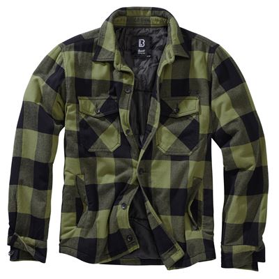 Košile LUMBERJACKET dlouhý rukáv flanel ČERNO/ZELENÁ