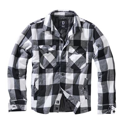 Košile LUMBERJACKET dlouhý rukáv flanel BÍLO/ČERNÁ