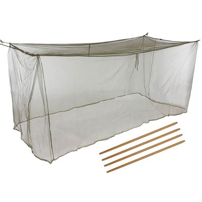 Moskytiéra britská 220x110x100cm na lůžko + dřevěné tyčky