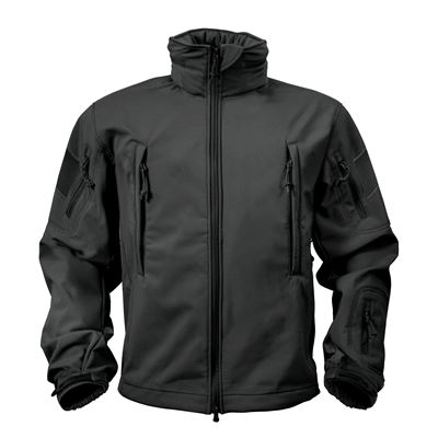 Bunda TACTICAL s kapucí softshell ČERNÁ