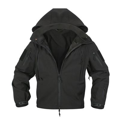 Bunda TACTICAL s kapucí softshell ČERNÁ