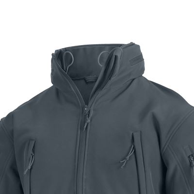 Bunda TACTICAL s kapucí softshell ŠEDÁ