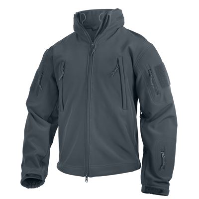 Bunda TACTICAL s kapucí softshell ŠEDÁ