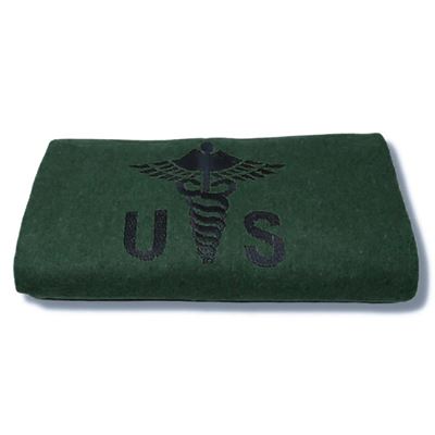 Deka US CADUCEUS vlněná 160 x 225 cm ZELENÁ