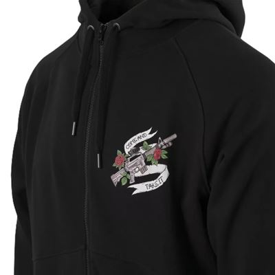 Mikina COME AND TAKE IT se zipem a kapucí ČERNÁ