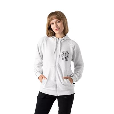 Mikina OLD SCHOOL se zipem a kapucí SVĚTLE ŠEDÁ MELANŽ