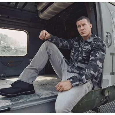 Košile styl VINTAGE dlouhý rukáv GREY CAMO