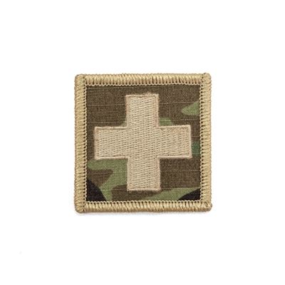 Nášivka zdravotník KŘÍŽ velcro KHAKI-OCP okraj KHAKI