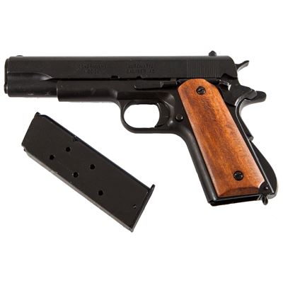 Pistole .45 ACP pistol M1911 USA WWI / WWII dřevěná střenka - dekorační replika DENIX D-9312 8