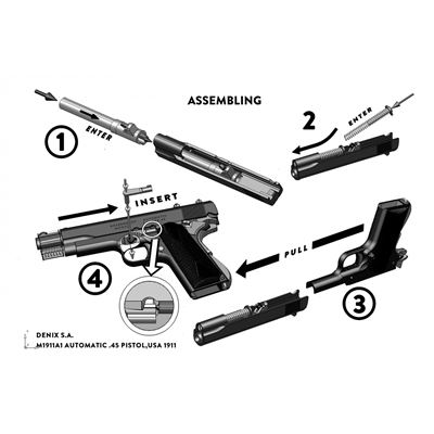 Pistole .45 ACP pistol M1911 USA WWI / WWII dřevěná střenka - dekorační replika DENIX D-9312 4