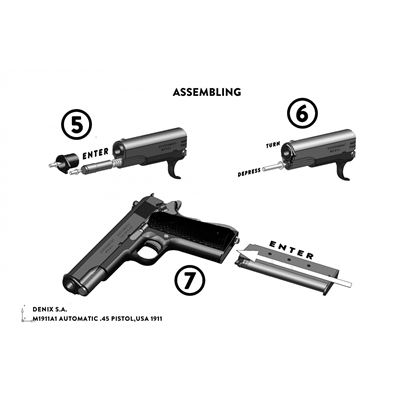 Pistole .45 ACP pistol M1911 USA WWI / WWII dřevěná střenka - dekorační replika DENIX D-9312 3