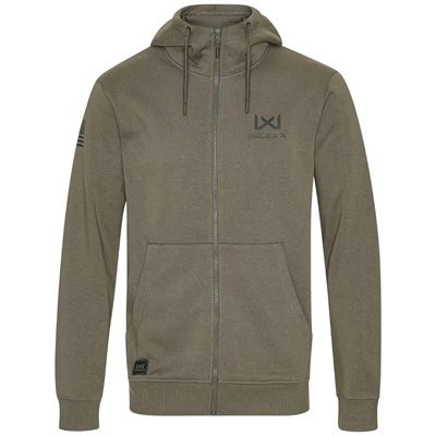 Mikina klokanka na zip WX URBAN zelené logo ZELENÁ
