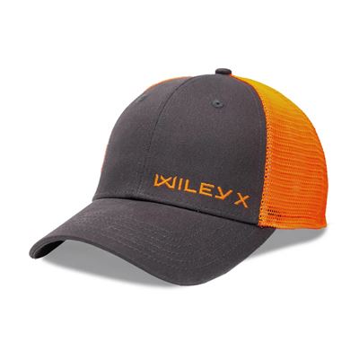 Čepice baseball ORANŽOVÉ horizontální logo WILEY X ŠEDÁ/ORANŽOVÁ