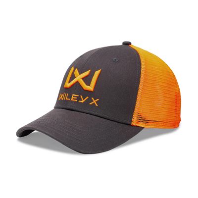 Čepice baseball ORANŽOVÉ logo WILEY X ŠEDÁ/ORANŽOVÁ