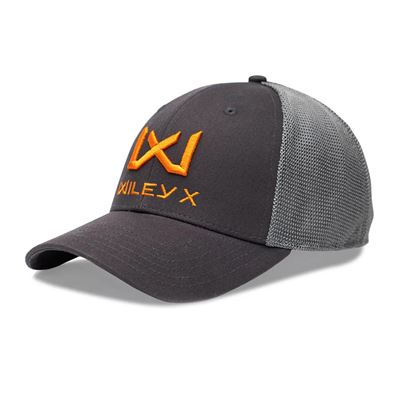 Čepice baseball ORANŽOVÉ logo WILEY X ŠEDÁ