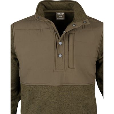 Mikina SNAP NECK fleece ZELENÁ