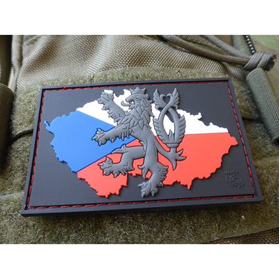 Nášivka ČESKÁ REPUBLIKA + LEV plast velcro BAREVNÁ