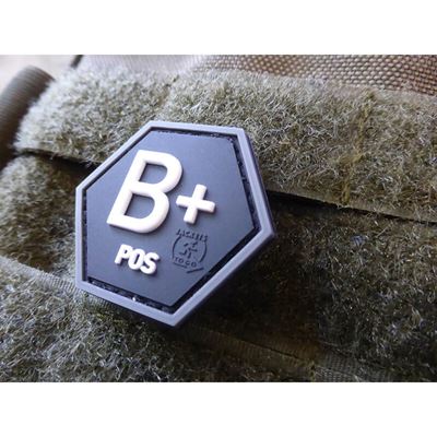 Nášivka hexagon krev B POS plast ČERNÁ SWAT