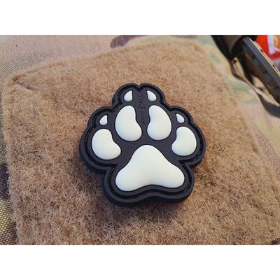 Nášivka K9 psí tlapa plastová velcro GLOW IN THE DARK