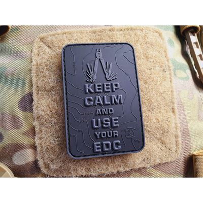 Nášivka KEEP CALM AND USE YOUR EDC velcro ČERNÁ