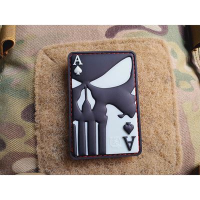 Nášivka PUNISHER ACE OF SPADES velcro GLOW IN THE DARK