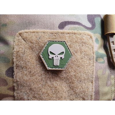 Nášivka PUNISHER hexagon velcro plast MULTICAM