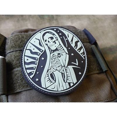 Nášivka SANTA MUERTE plast velcro GLOW IN THE DARK