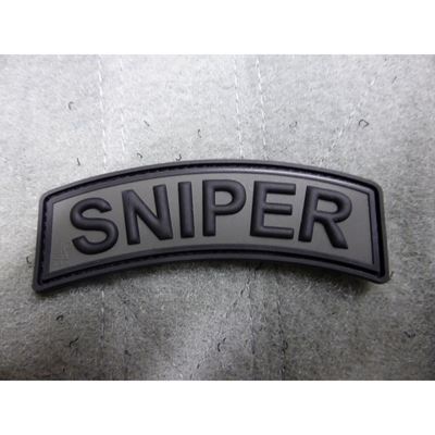 Nášivka oblouček SNIPER velcro plast ŠEDÁ