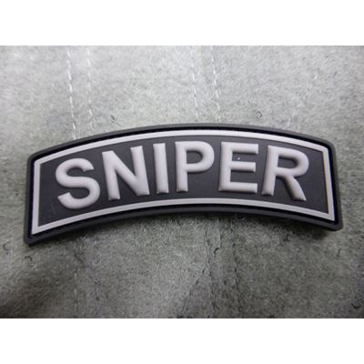 Nášivka oblouček SNIPER velcro plast ČERNÁ