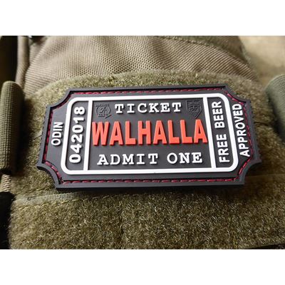 Nášivka WALHALLA TICKET BEER velcro ČERNÁ/BÍLÁ