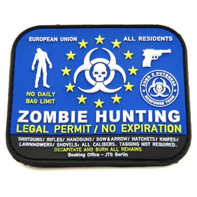 Nášivka ZOMBIE HUNTING plast VELCRO