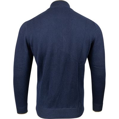 Svetr ASHCOMBE se zipem jehněčí vlna NAVY BLUE