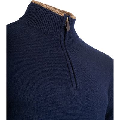 Svetr ASHCOMBE se zipem jehněčí vlna NAVY BLUE JACK PYKE JZKNITASHNAV 6