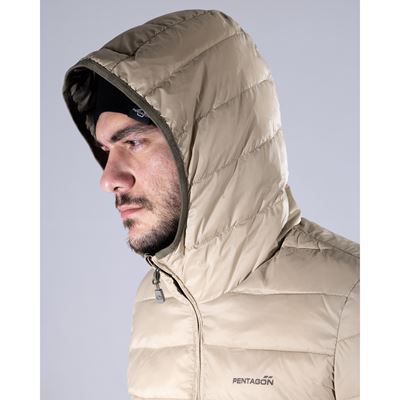 Bunda s kapucí AURORA 2.0 PUFFER HOODED KHAKI