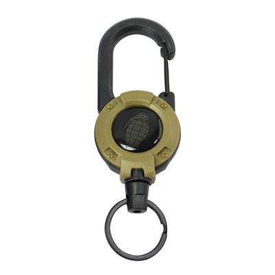 Klíčenka HEAVY DUTY s navíjákem a karabinou COYOTE