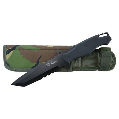 Nůž s pevnou čepelí SWAT TACTICAL kombinované ostří DPM