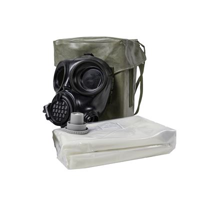 Maska plynová OM-90 + oblek JP-90 v použité brašně