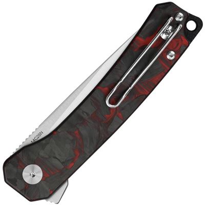 Nůž zavírací OSPREY hladké ostří G10/CF ČERNÝ/ČERVENÝ