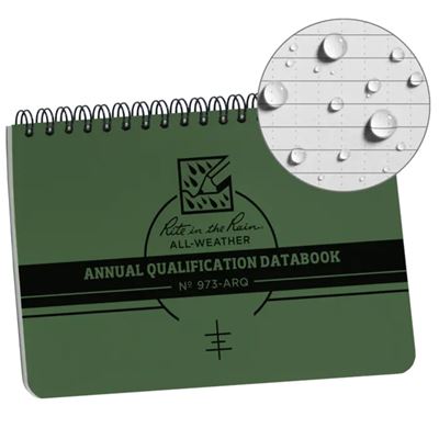 Blok voděodolný spirálový ANNUAL QUALIFICATION 4,875"x 7" ZELENÝ