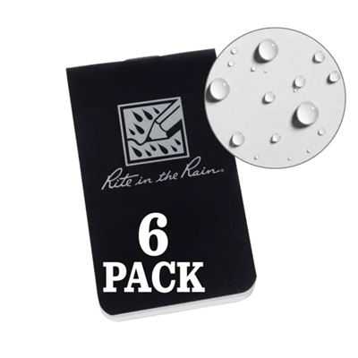 Blok malý voděodolný On-The-Go 6 kusů ČERNÝ