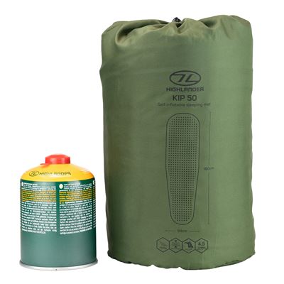 Karimatka protiskluzová KIP MAT samonafukovací 50 mm ZELENÁ HIGHLANDER SM131-OG 4