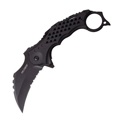 Nůž zavírací KARAMBIT TAC-FORCE kombi ostří ČERNÝ